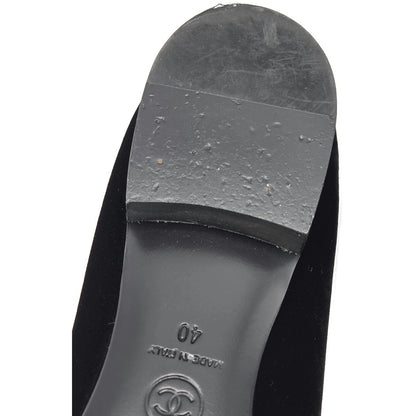 Chanel Velvet Lion Loafers Black Coco EU Size 40 US Size 10 with Box 2 Dust Bags