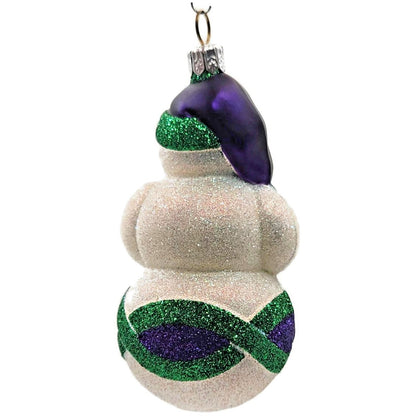 Patricia Breen Faberge Snowman Purple Green Winter Christmas Tree Ornament