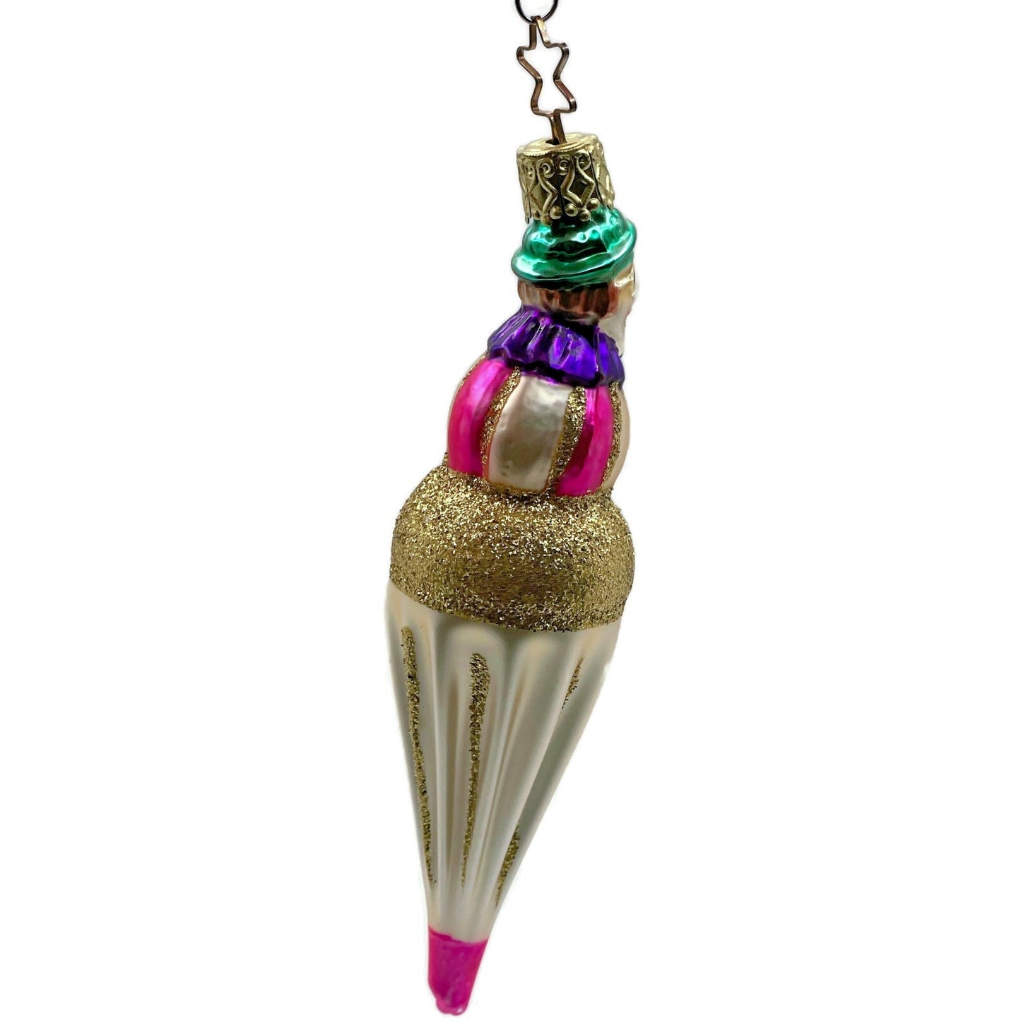 Clown Head On Ice Cream Inge Glass Ornament Old World Christmas Tree OWC German