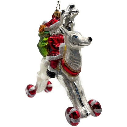 Christopher Radko Hi Ho Blitzen Santa Claus Glass Christmas Ornament 1013235