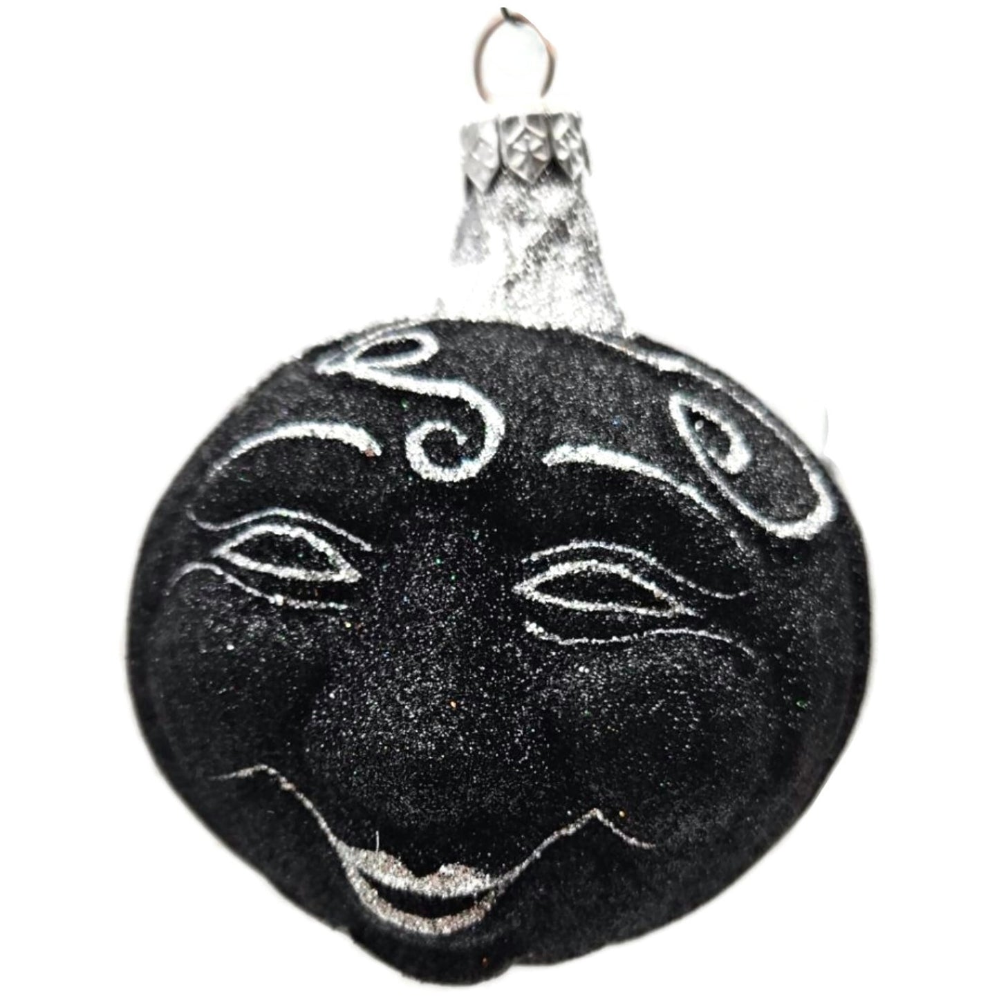 Patricia Breen Halloween Fanciful Pumpkin Black Silver Christmas Ornament 9812