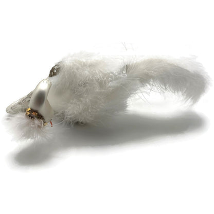 White Swan Glass Clip On Christmas Tree Ornament Timothy De Clue Exclusive