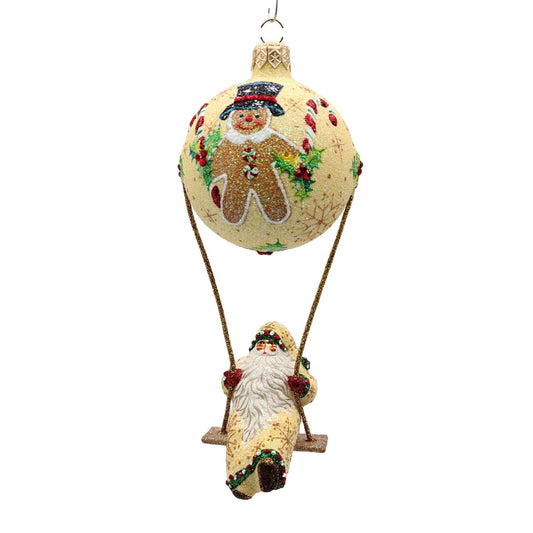 Patricia Breen Swing Time Gingerbread Santa Claus Candy Christmas Tree Ornament