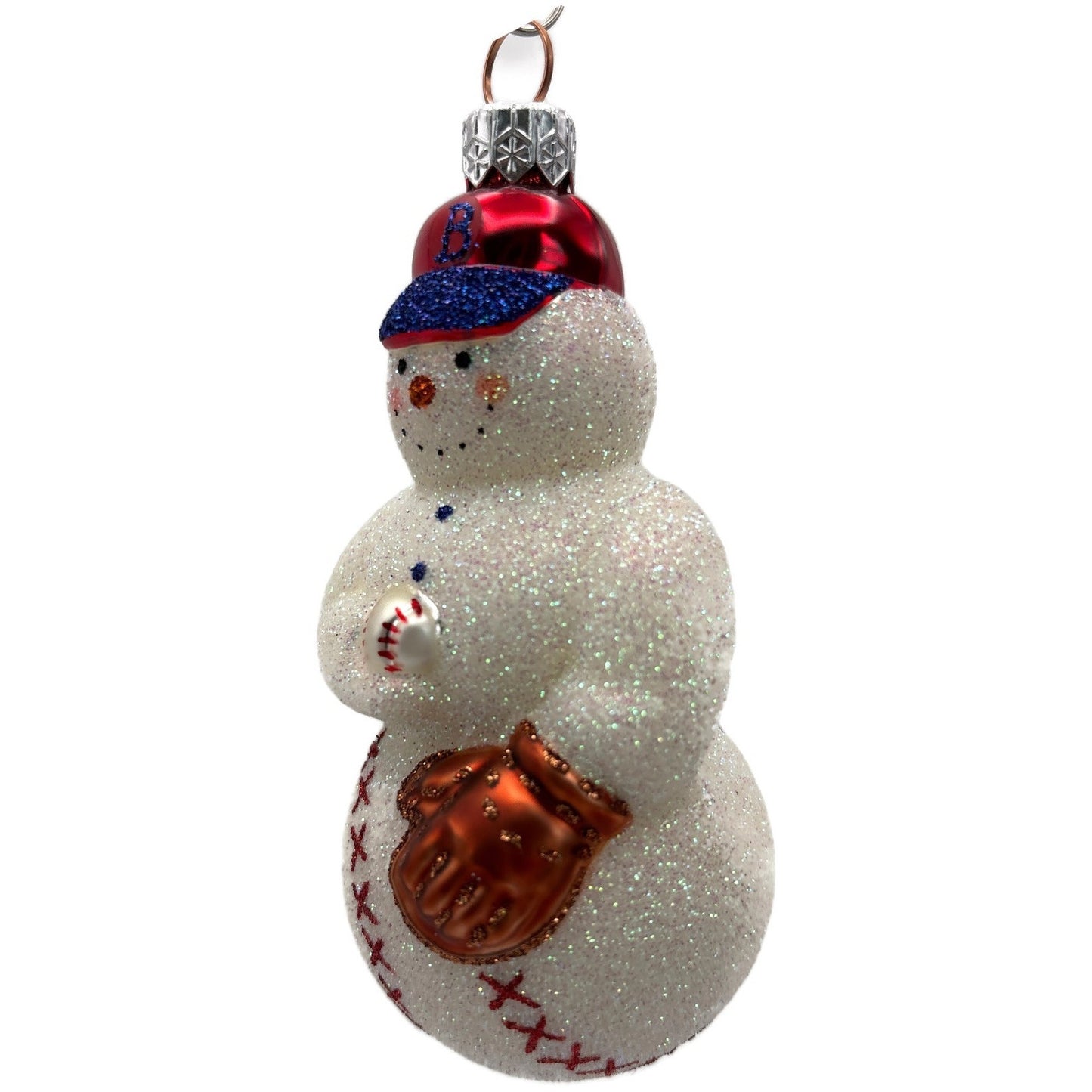 Patricia Breen Miniature Strike B Boston Baseball Snowman Christmas Ornament