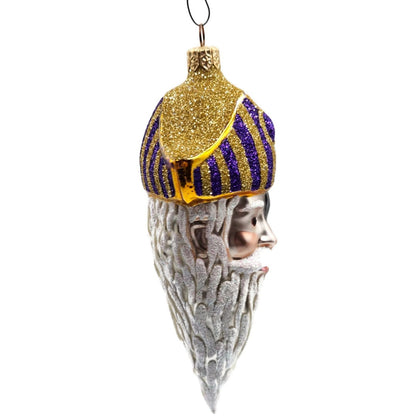 Patricia Breen Pirate Rex Gold Purple Striped Nautical Christmas Ornament OOAK