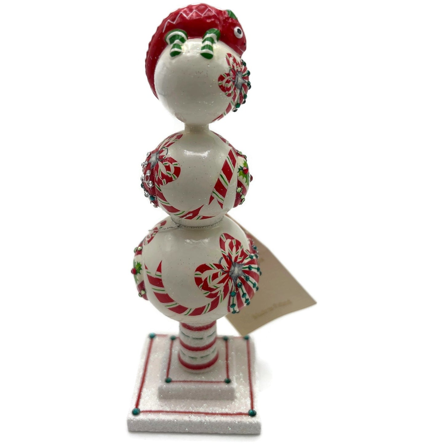 Patricia Breen Miniature Chameleon Finial Red White Jeweled Christmas Decoration