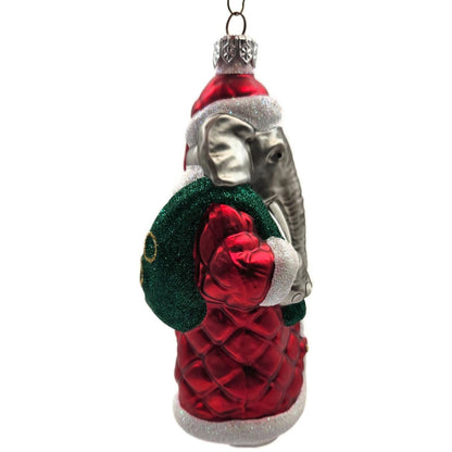 Patricia Breen Christmas at the Zoo Elephant Red Glitter Christmas Ornament CATZ