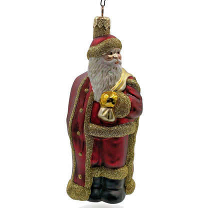 Patricia Breen Miniature Jordan Santa Claus Bordeaux Gold Bag Christmas Ornament