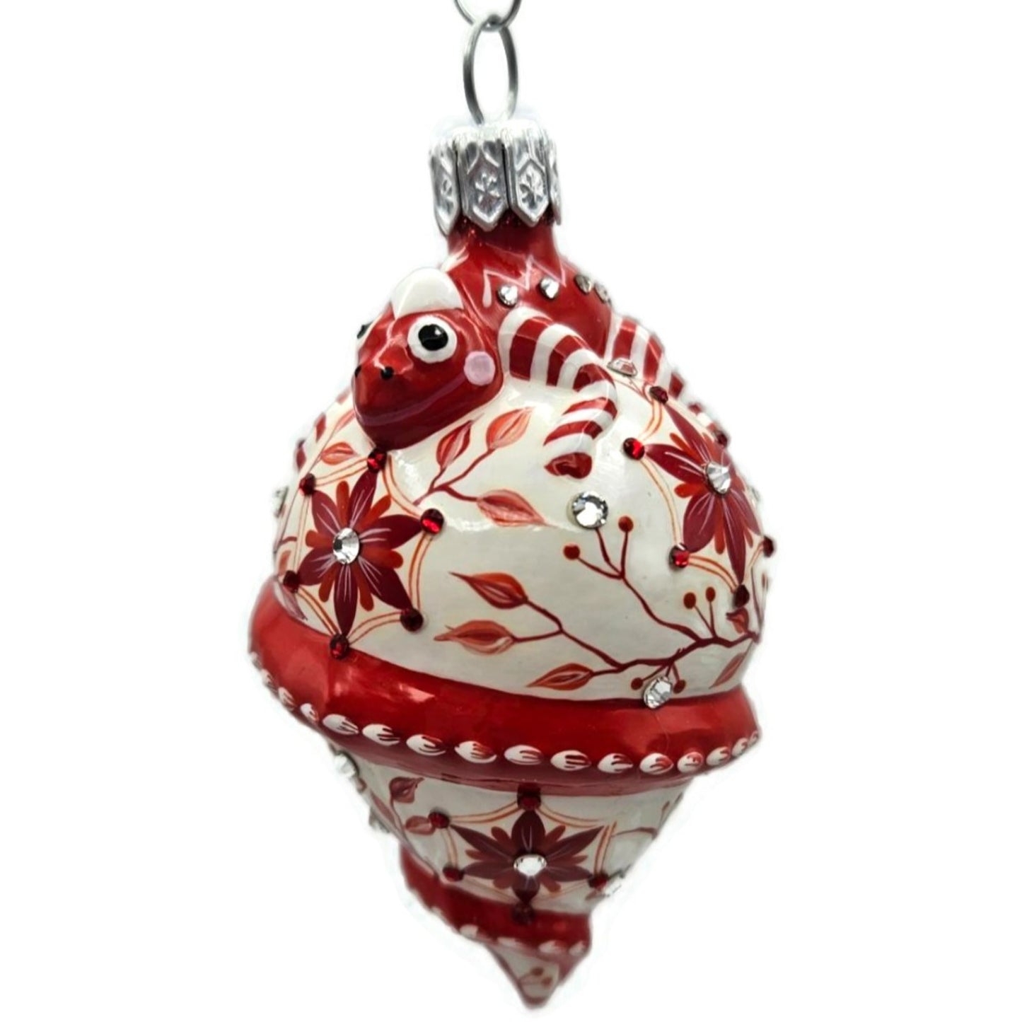 Patricia Breen Topping Chameleon Chinoiserie Red Spring Christmas Tree Ornament