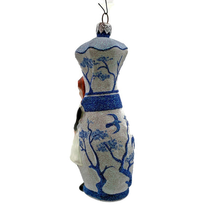 Patricia Breen Girl with Vase Boits Daughter Chinoiserie Christmas Tree Ornament