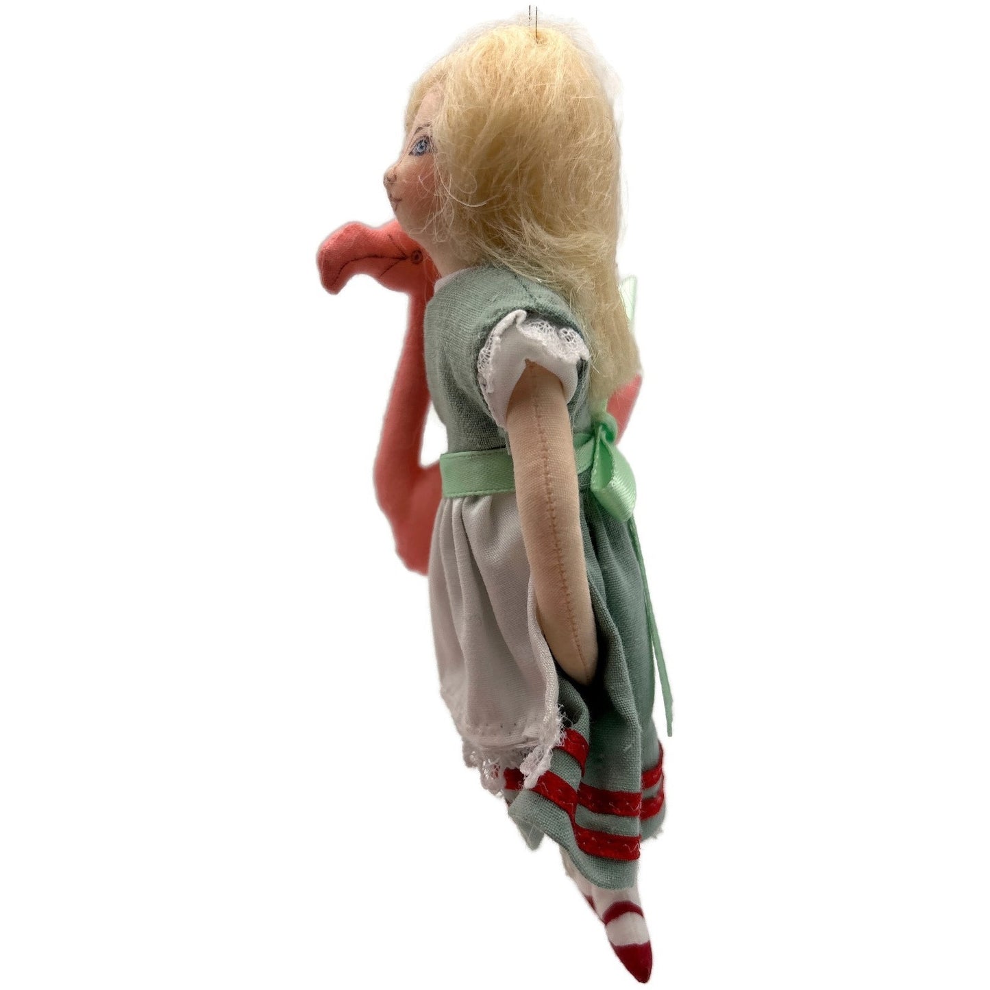 Gladys Boalt Alice With Flamingo Alice in Wonderland Christmas Ornament Signed