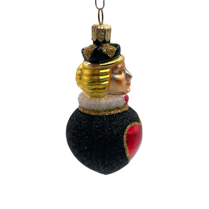 Patricia Breen Miniature Queen of Hearts Black Shiny Heart Valentines Ornament