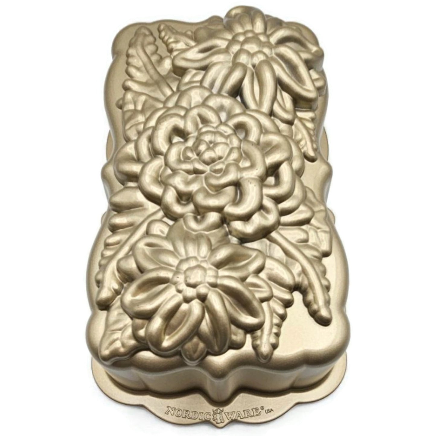 Wildflower Loaf Cake Pan 6 Cup Heavy Cast Gold Williams Sonoma Nordic Ware