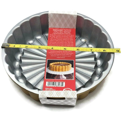 Nordic Ware Charlotte Premier Gold Cake Dessert Pan Heavy Cast Aluminum 6 Cups