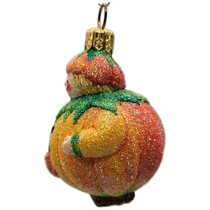 Patricia Breen Trickster Pumpkin Orange Glass Halloween Christmas Ornament 2651