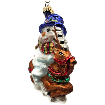 Christopher Radko Frostys Flight Snowman Reindeer Christmas Ornament 00-ICE-01