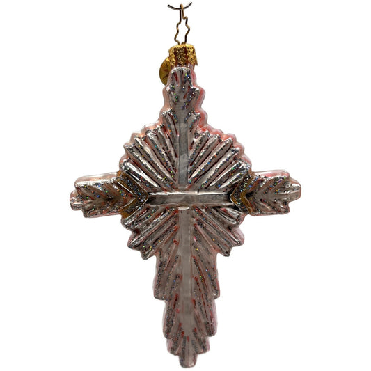 Christopher Radko Iridescent Cross Christmas Tree Ornament