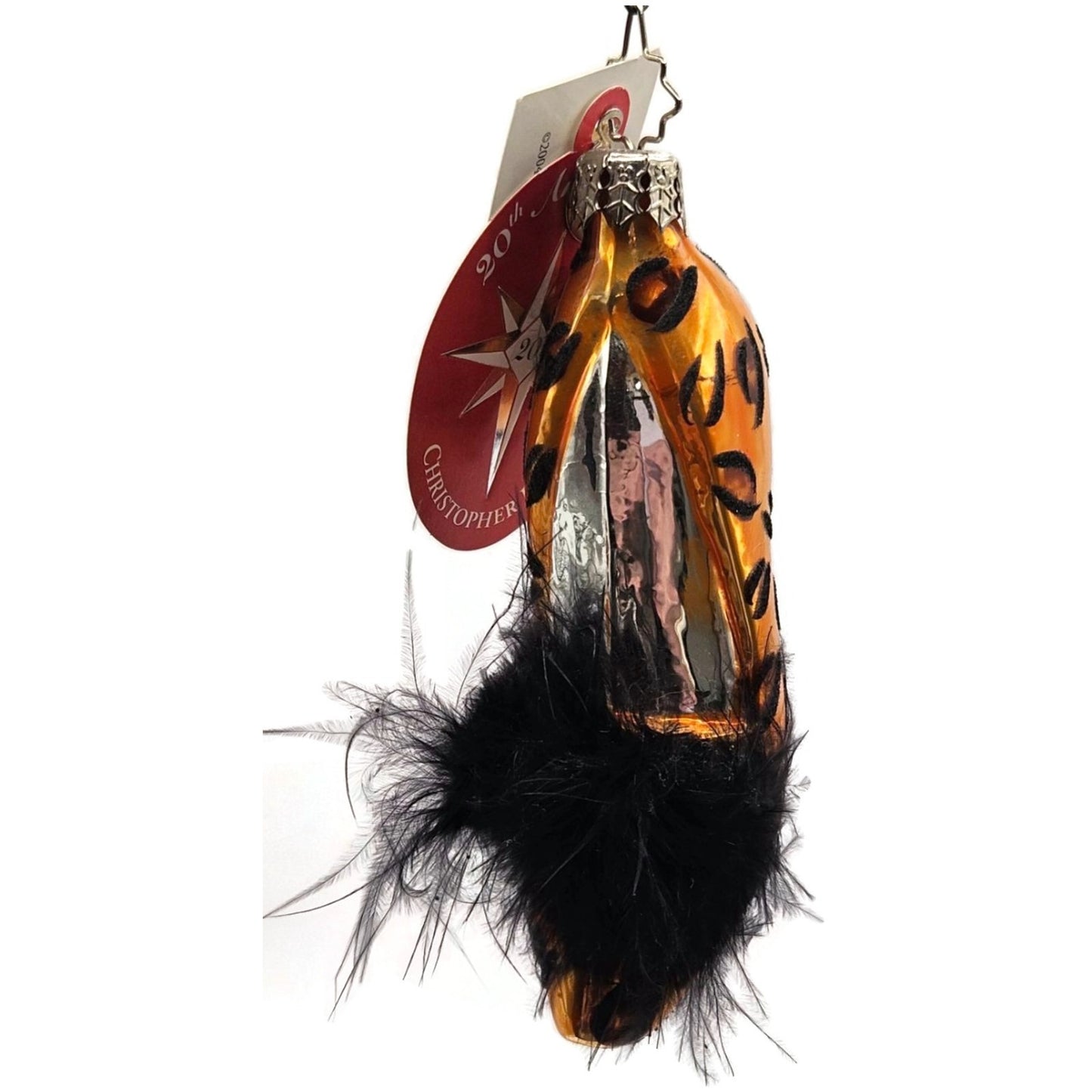 Christopher Radko Viva La Mode High Heel Shoe Leopard Print Ornament 1012039