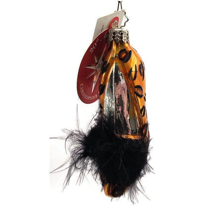 Christopher Radko Viva La Mode High Heel Shoe Leopard Print Ornament 1012039