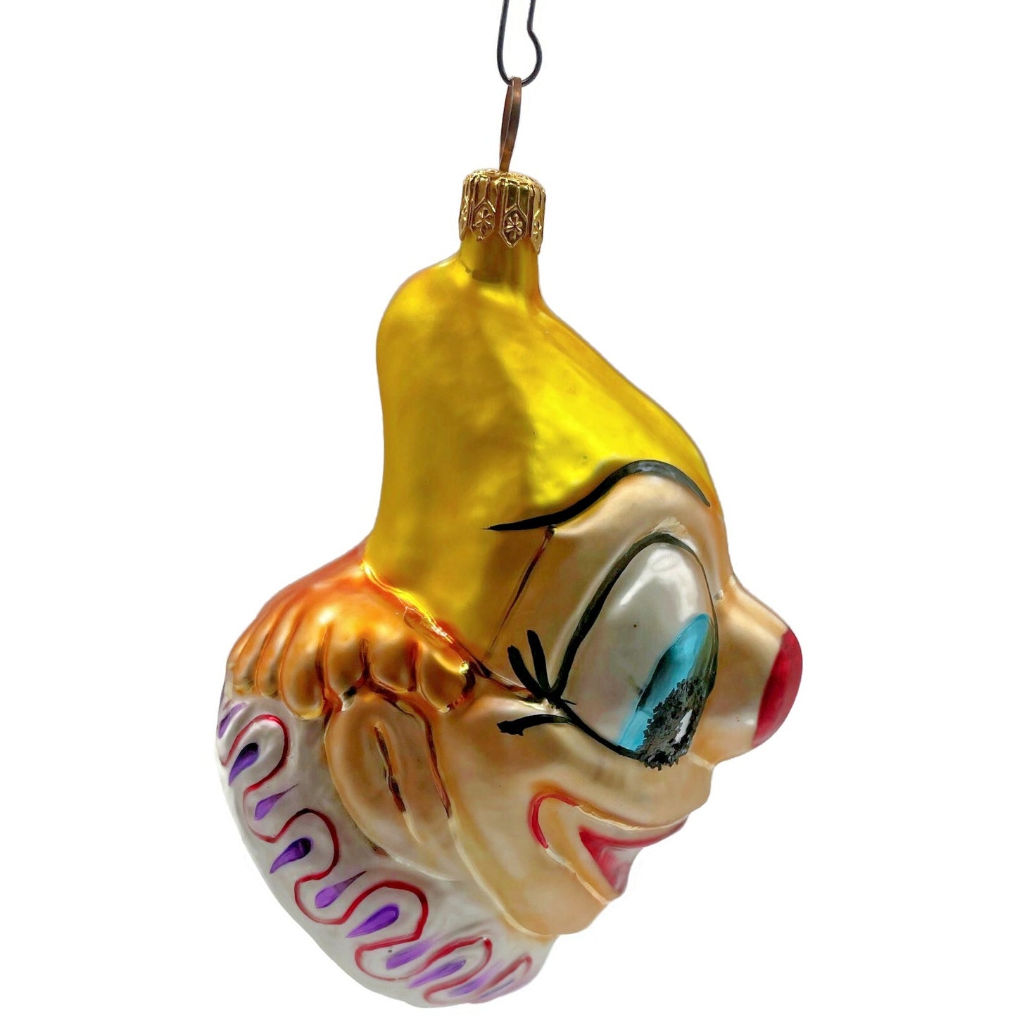 Christopher Radko Ornament Smiley Circus Clown Head Christmas Tree Decor 94-52