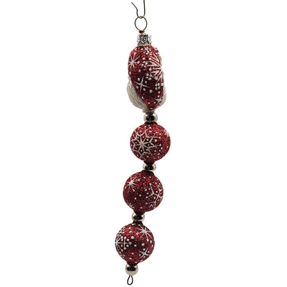 Patricia Breen Santa Claus Kinetic Icicle Red Snowflakes Christmas Tree Ornament