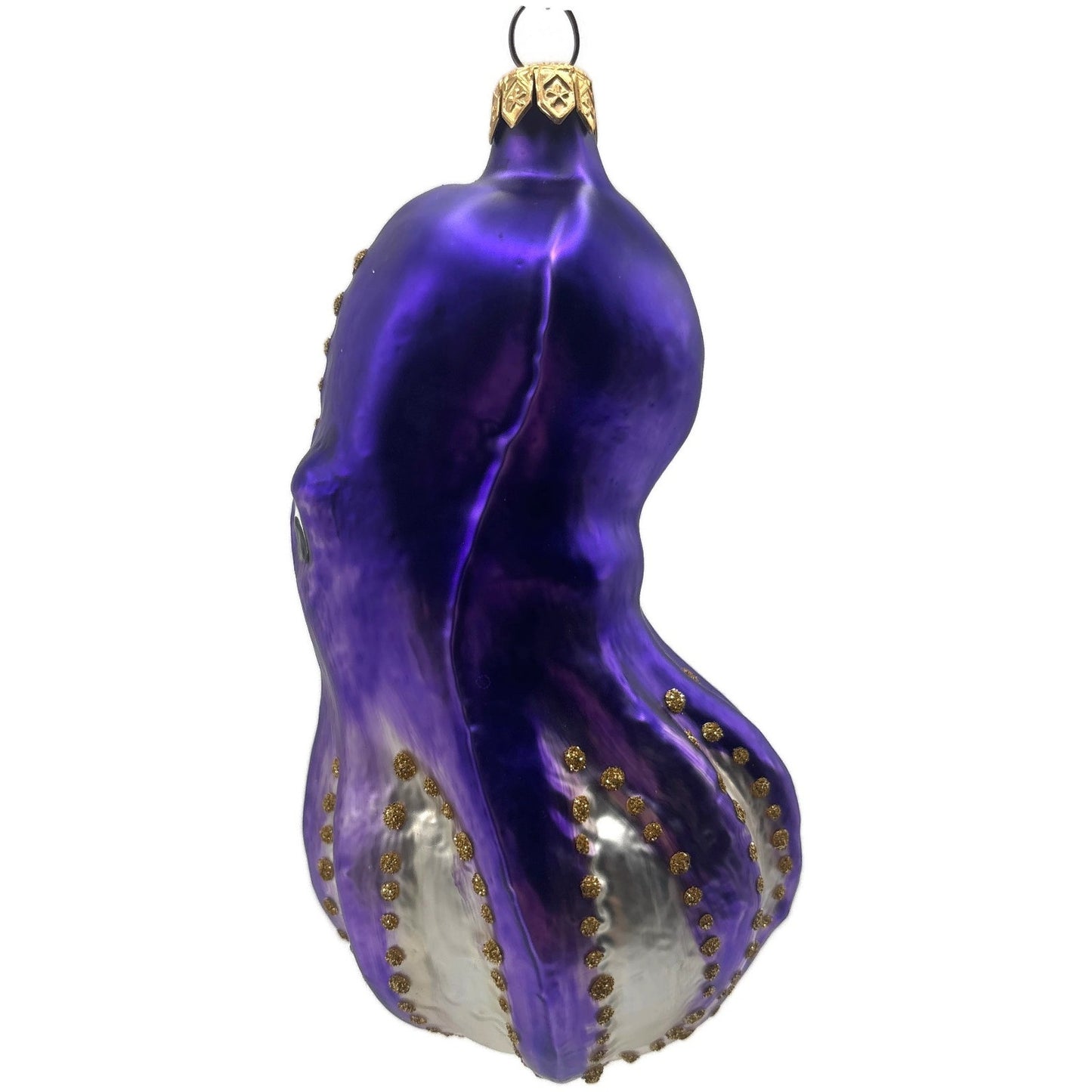 Patricia Breen Olivier Octopus Purple Gold Aquatic Christmas Ornament OOAK