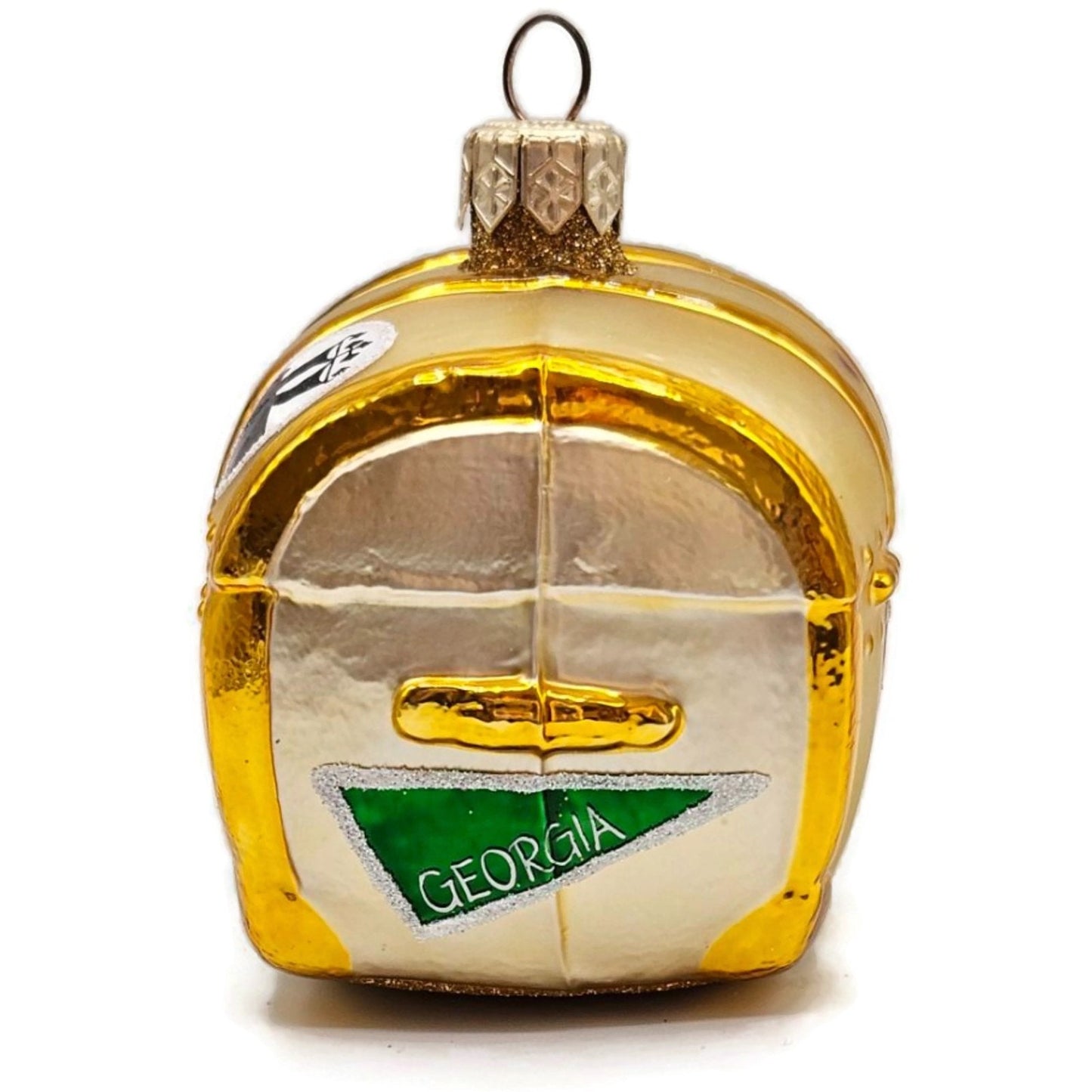 Patricia Breen Bon Voyage Gold Georgia Green Travel Trunk Christmas Ornament