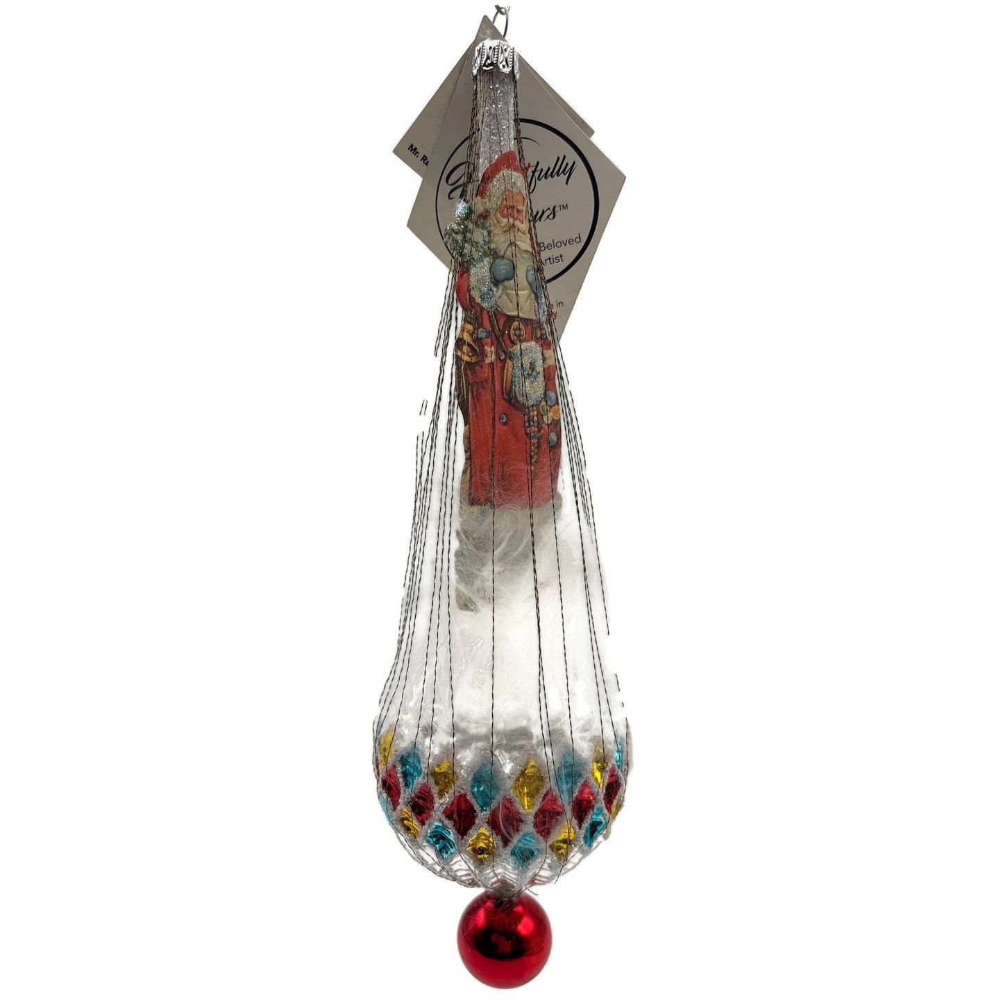 Heartfully Yours Christopher Radko Redbriar Santa Wirewrap Christmas Ornament