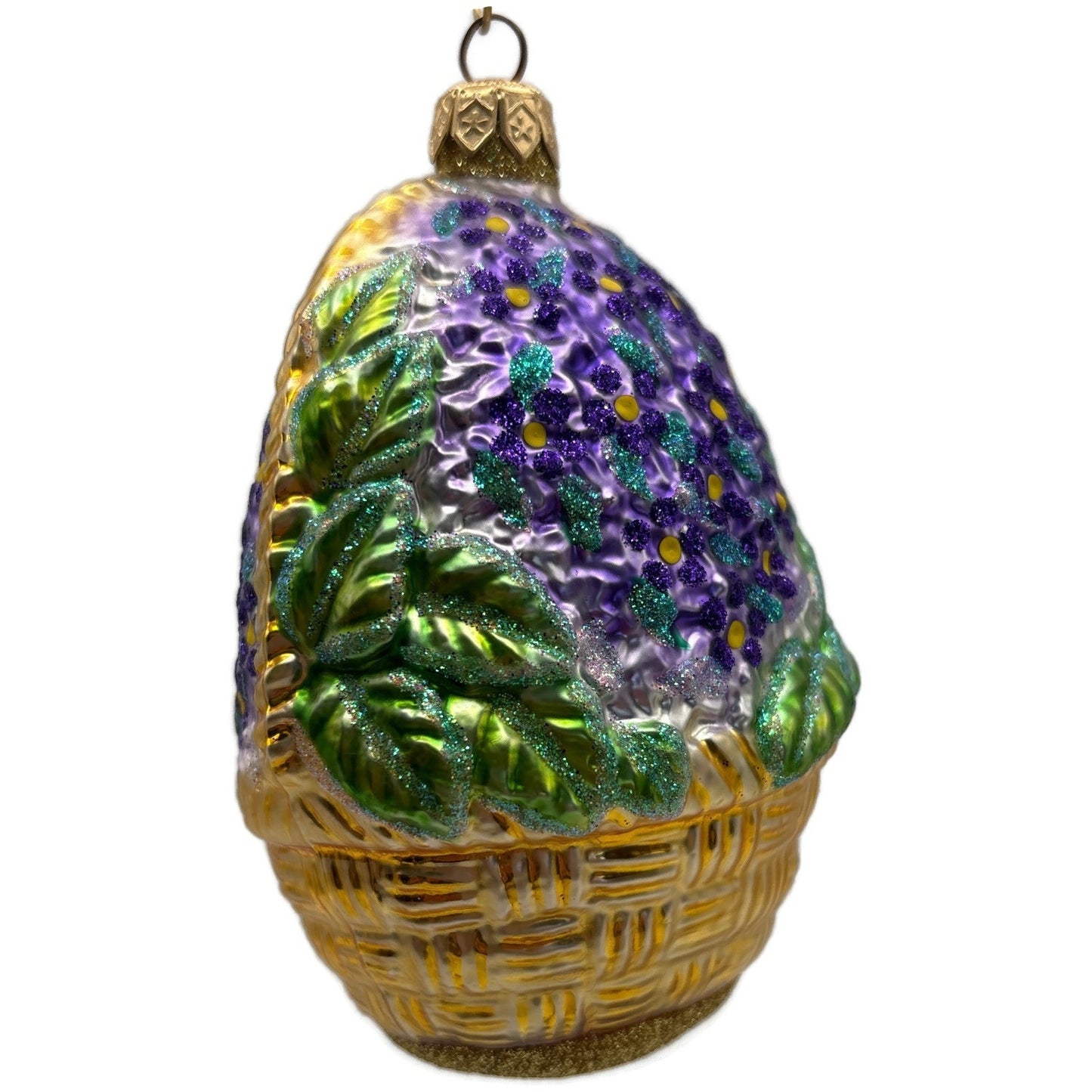 Patricia Breen Forget-Me-Not Santa Red Flowers Basket Spring Christmas Ornament