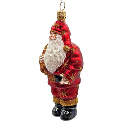 Patricia Breen Nordstrom Santa Claus Red Moon Star Celestial Christmas Ornament