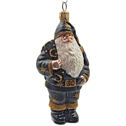 Patricia Breen Nordstrom Santa Claus Black Moons Stars Christmas Ornament