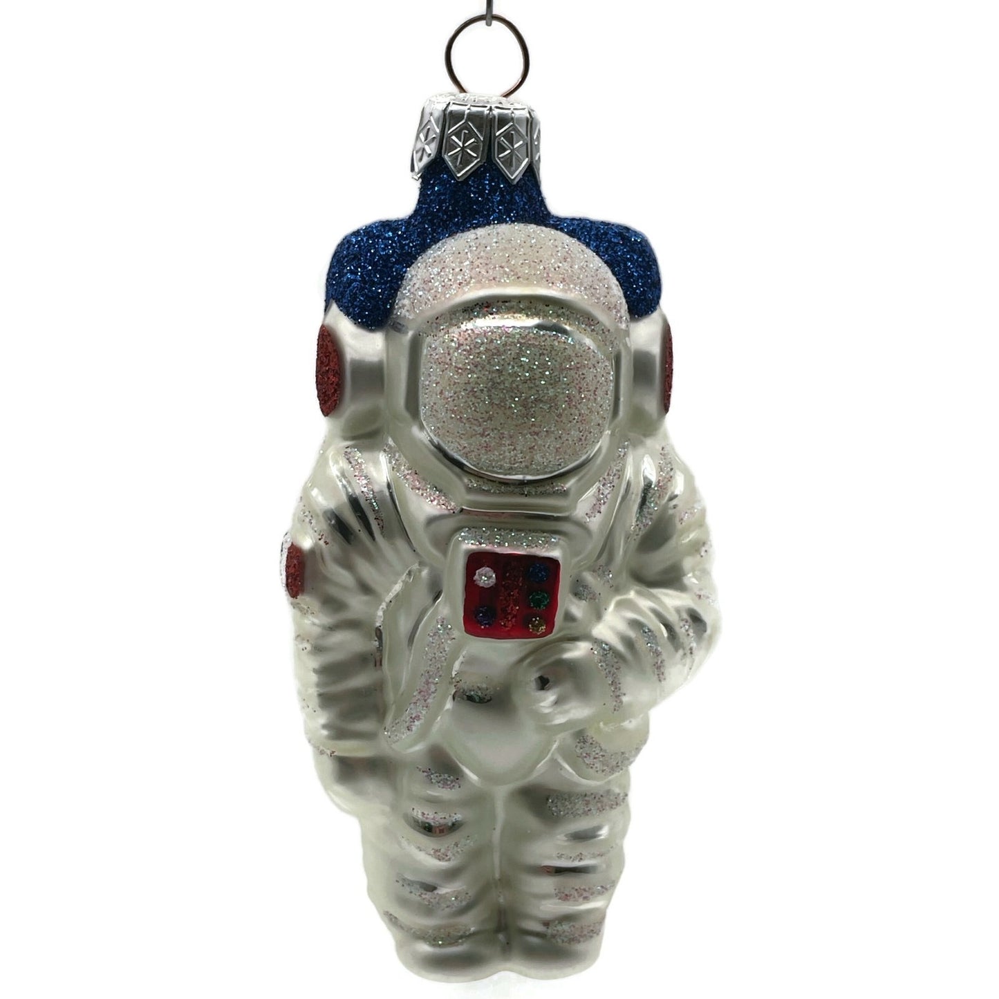Patricia Breen A Walk on the Moon Spaceman Glittered Helmet Christmas Ornament