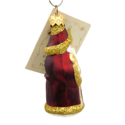 Patricia Breen Miniature Woodland Santa Bordeaux Gold Christmas Holiday Ornament