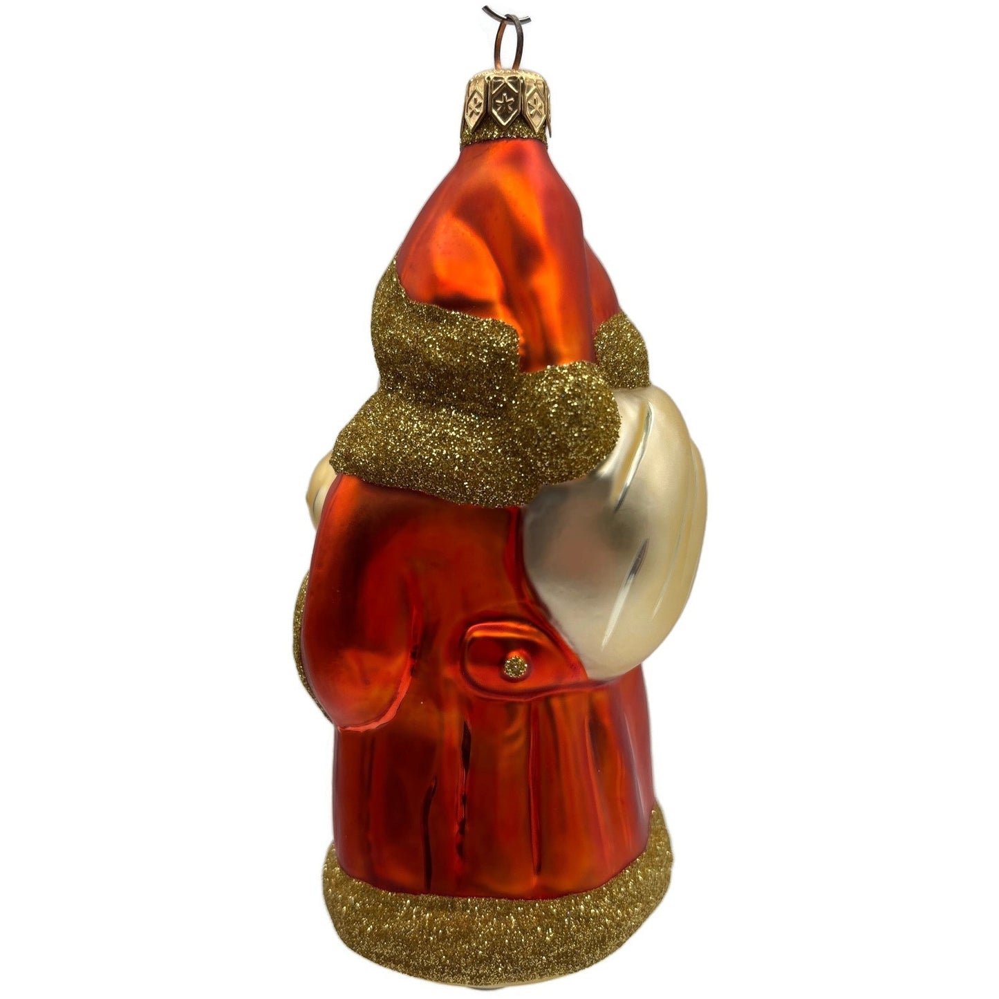 Patricia Breen Santa and Teddy Orange Gold Bear Christmas Tree Ornament