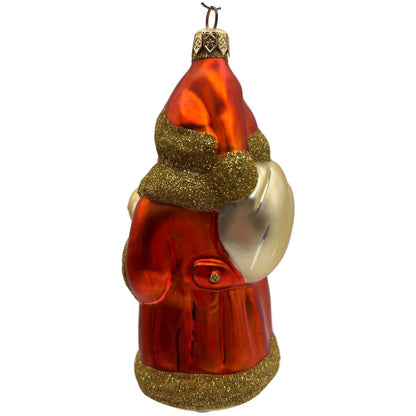 Patricia Breen Santa and Teddy Orange Gold Bear Christmas Tree Ornament