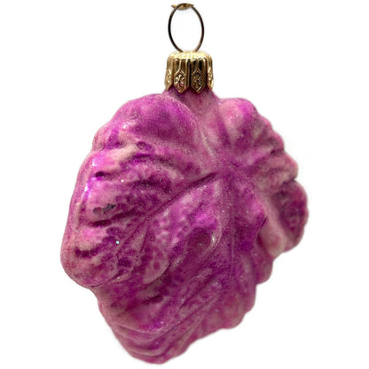 Christopher Radko Autumn Jewels Pink Frosted Leaf Christmas Ornament 96-106-0