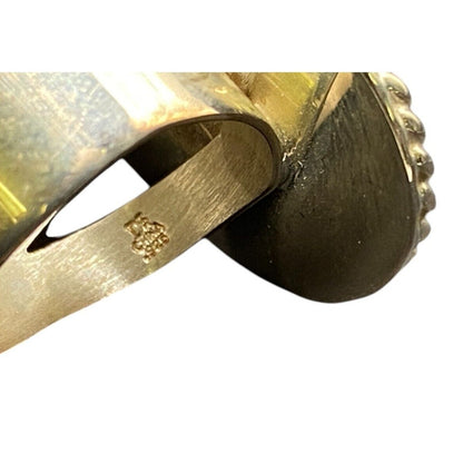 Ring Turquoise Gemstone Oval Cabochon Blue 925 Sterling Silver Cocktail Size 8