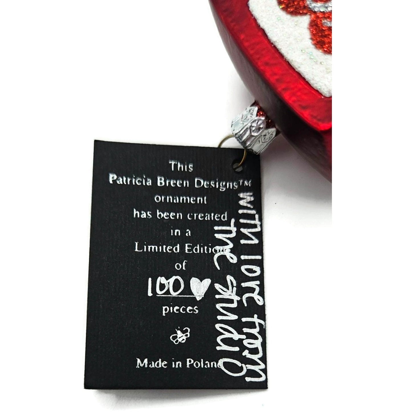 Patricia Breen Nicholas At Night Heart Red Valentines Christmas Ornament Signed