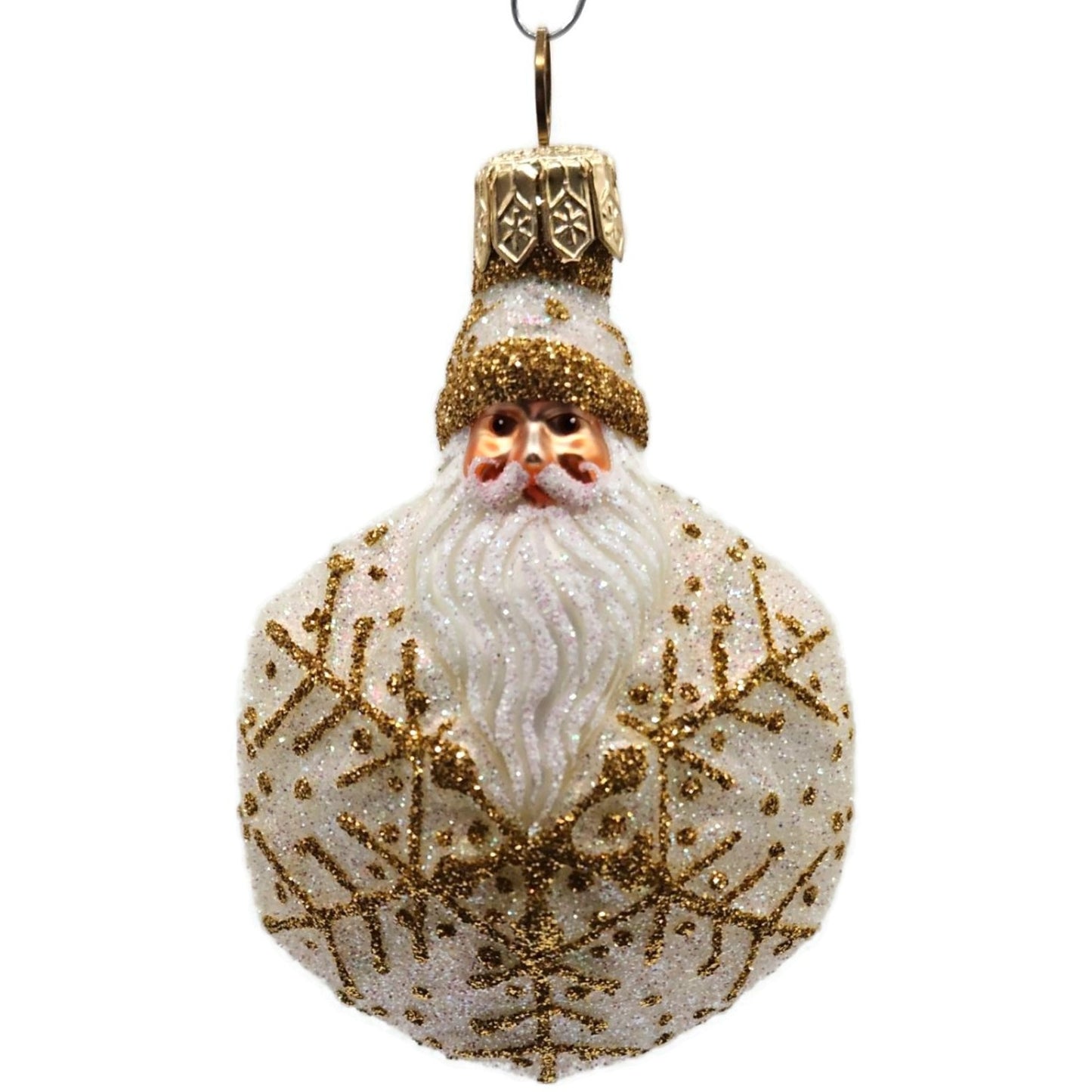 Patricia Breen Snowflake Noel Pearl Gold Santa Claus Glitter Christmas Ornament