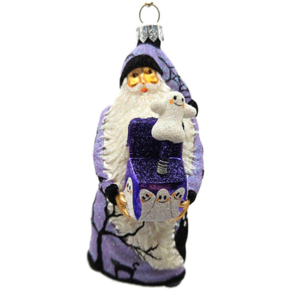 Patricia Breen Jack in the Box Santa Lavender With Ghost Halloween Ornament NM