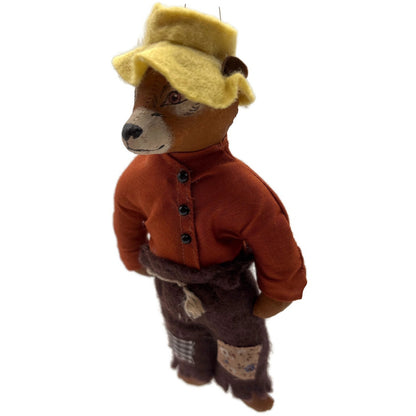 Gladys Boalt Brer Bear Uncle Remus Brown Fabric Christmas Tree Ornament Signed