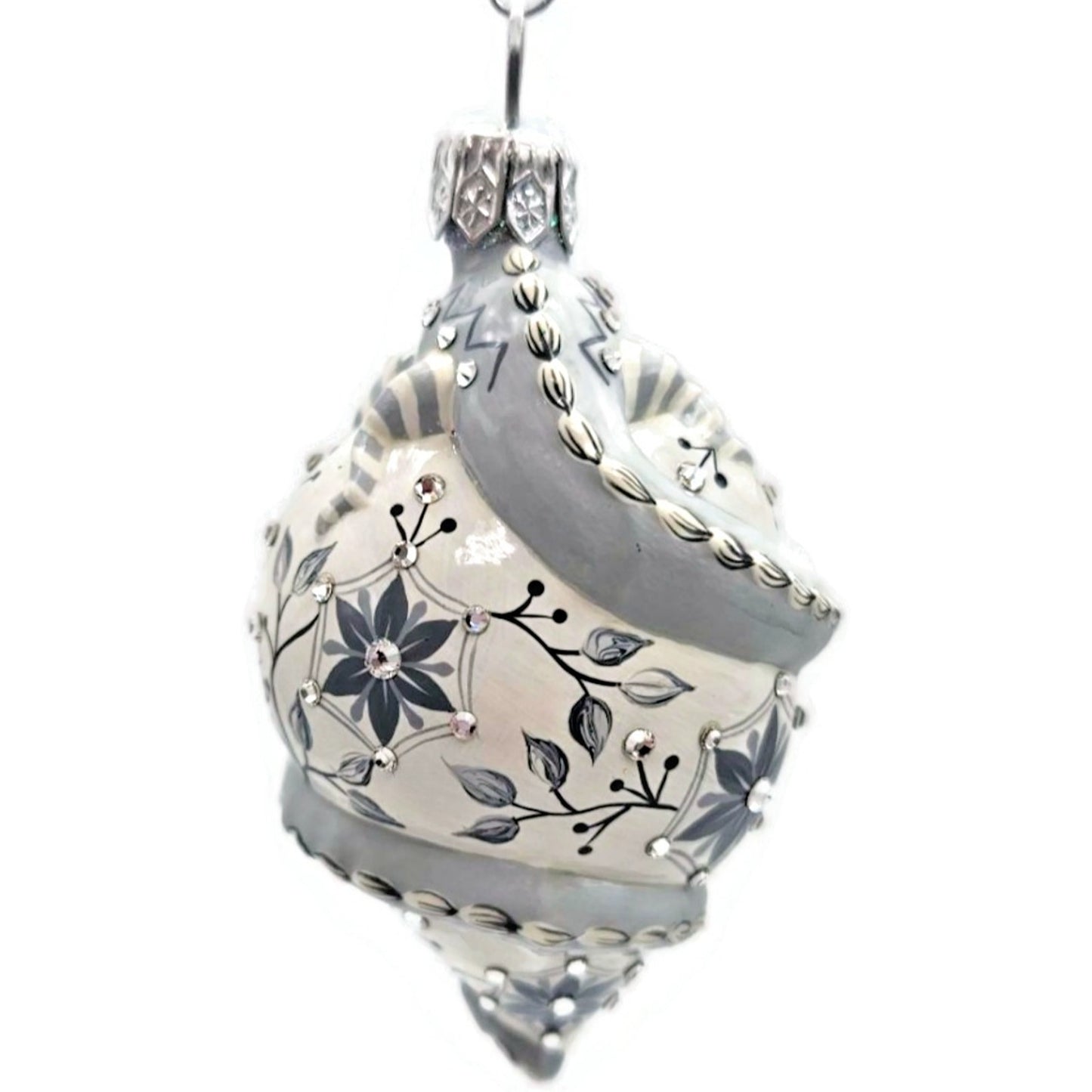 Patricia Breen Topping Chameleon Chinoiserie Graphite Spring Christmas Ornament