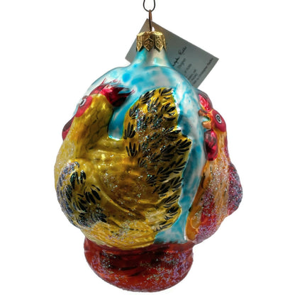 Christopher Radko Three French Hens 12 Days Of Christmas Tree Ornament