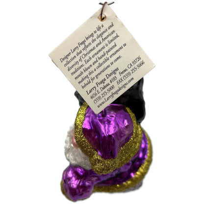 Larry Fraga A Sack Full of Goodies Santa Glitter Series Christmas Tree Ornament