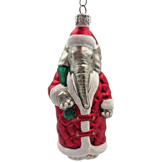 Patricia Breen Christmas at the Zoo Elephant Red Glitter Christmas Ornament CATZ