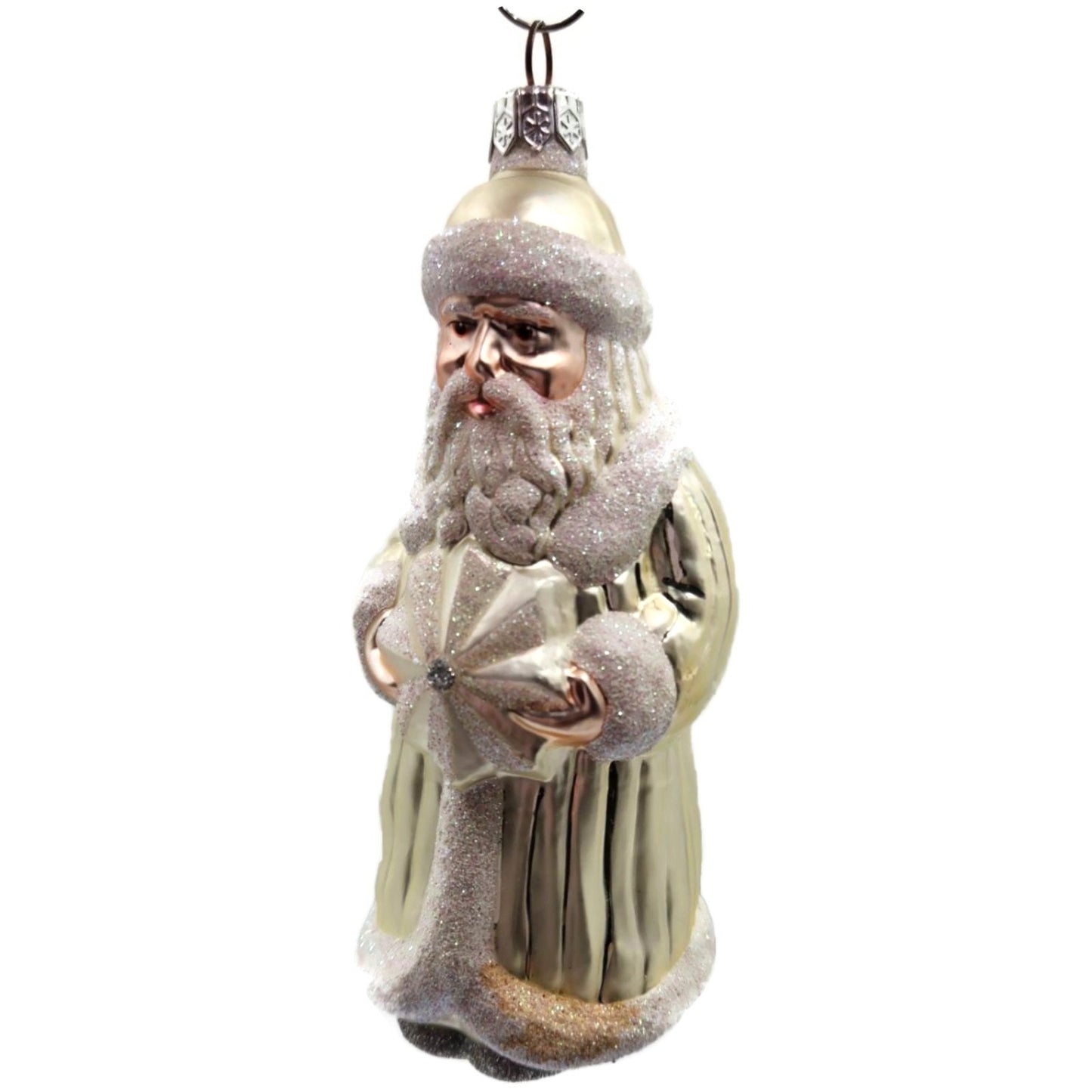 Patricia Breen Snowflake Santa Claus Pearl Glittered Christmas Tree Ornament