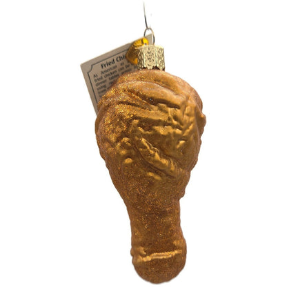 Old World Christmas Fried Chicken Golden Brown Leg Food OWC Blown Glass Ornament