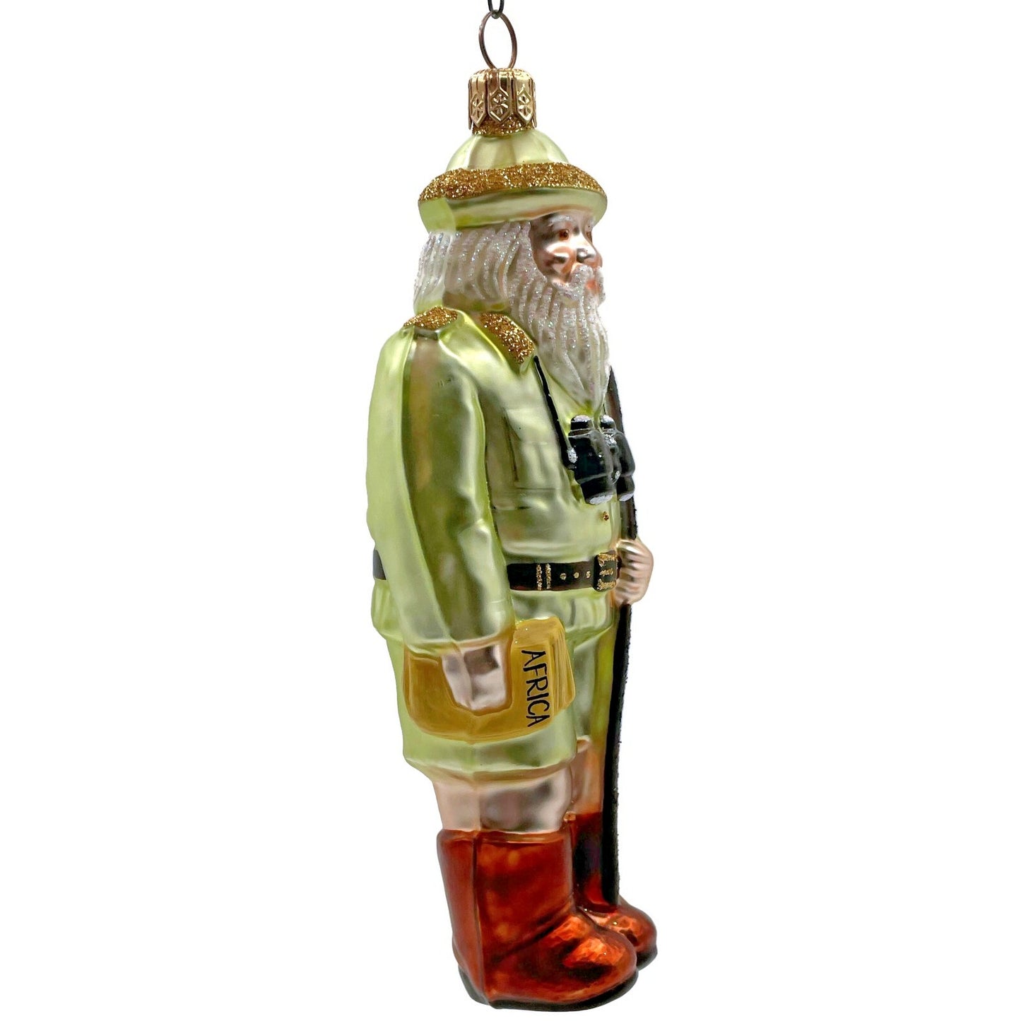 Patricia Breen Safari Santa Claus Khaki Africa Green Christmas Tree Ornament