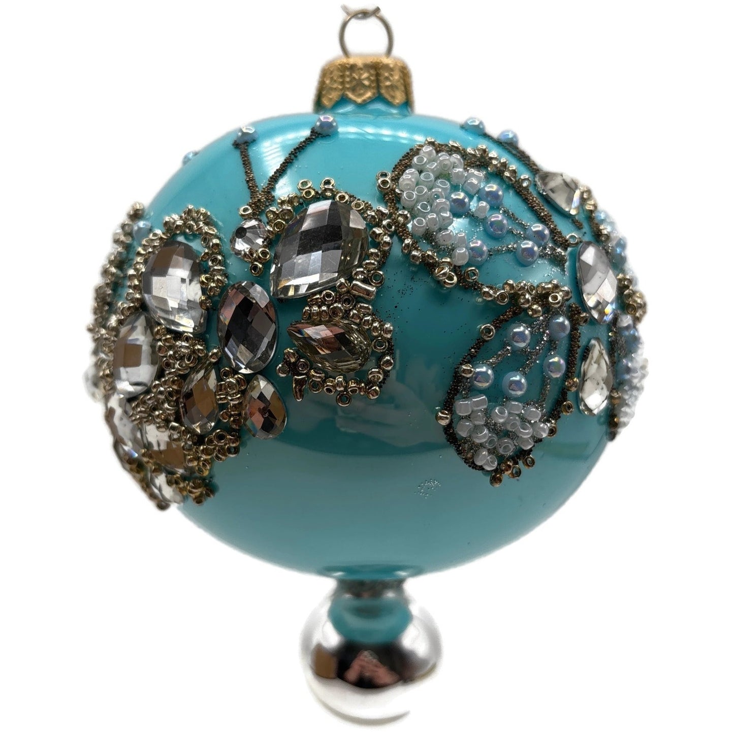 Heartfully Yours Butterfly Hanging on the Summer Sky Blue Christmas Ornament