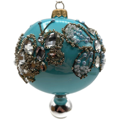 Heartfully Yours Butterfly Hanging on the Summer Sky Blue Christmas Ornament